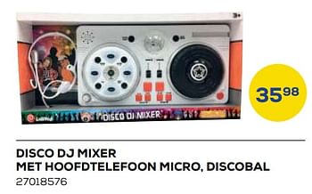 Aanbiedingen Disco dj mixer met hoofdtelefoon micro, discobal - Huismerk - Supra Bazar - Geldig van 21/10/2022 tot 07/12/2022 bij Supra Bazar