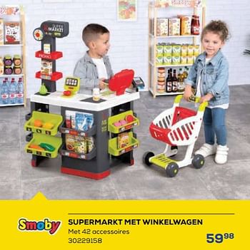 Aanbiedingen Supermarkt met winkelwagen - Smoby - Geldig van 21/10/2022 tot 07/12/2022 bij Supra Bazar