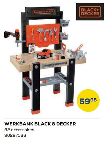 Aanbiedingen Werkbank black + decker - Smoby - Geldig van 21/10/2022 tot 07/12/2022 bij Supra Bazar