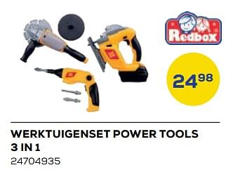 Aanbiedingen Werktuigenset power tools 3 in 1 - Redbox - Geldig van 21/10/2022 tot 07/12/2022 bij Supra Bazar