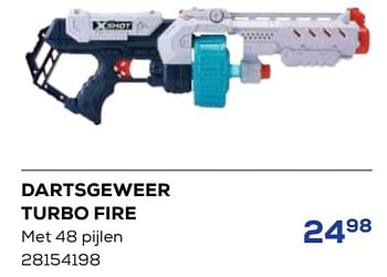 Aanbiedingen Dartsgeweer turbo fire - X-Shot - Geldig van 21/10/2022 tot 07/12/2022 bij Supra Bazar