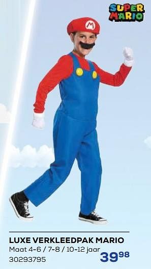 Aanbiedingen Luxe verkleedpak mario - Super Mario - Geldig van 21/10/2022 tot 07/12/2022 bij Supra Bazar