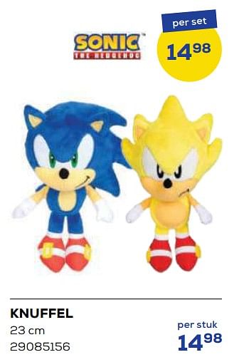 Aanbiedingen Knuffel - Sonic The Hedgehog - Geldig van 21/10/2022 tot 07/12/2022 bij Supra Bazar