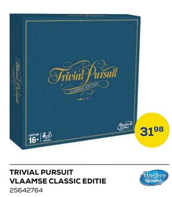 Aanbiedingen Trivial pursuit vlaamse classic editie - Hasbro - Geldig van 21/10/2022 tot 07/12/2022 bij Supra Bazar