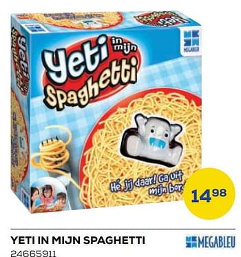 Aanbiedingen Yeti in mijn spaghetti - Megableu - Geldig van 21/10/2022 tot 07/12/2022 bij Supra Bazar