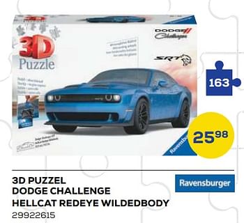 Aanbiedingen 3d puzzel dodge challenge hellcat redeye wildedbody - Ravensburger - Geldig van 21/10/2022 tot 07/12/2022 bij Supra Bazar