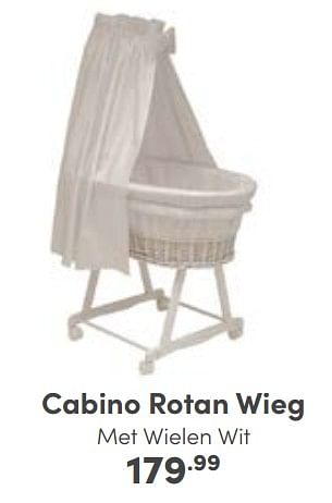 Aanbiedingen Cabino rotan wieg - Cabino - Geldig van 23/10/2022 tot 29/10/2022 bij Baby & Tiener Megastore