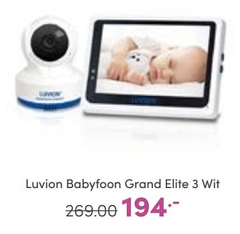 Aanbiedingen Luvion babyfoon grand elite 3 wit - Luvion - Geldig van 23/10/2022 tot 29/10/2022 bij Baby & Tiener Megastore