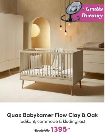 Aanbiedingen Quax babykamer flow clay + oak - Quax - Geldig van 23/10/2022 tot 29/10/2022 bij Baby & Tiener Megastore