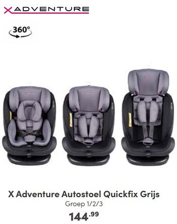 Aanbiedingen X adventure autostoel quickfix grijs - Xadventure - Geldig van 23/10/2022 tot 29/10/2022 bij Baby & Tiener Megastore