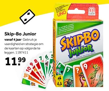 Aanbiedingen Skip-bo junior - Mattel - Geldig van 01/10/2022 tot 05/12/2022 bij Intertoys