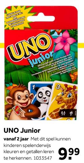 Aanbiedingen Uno junior - Mattel - Geldig van 01/10/2022 tot 05/12/2022 bij Intertoys