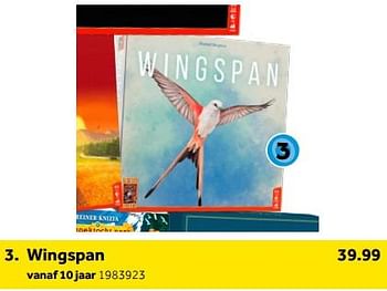 Aanbiedingen Wingspan - 999games - Geldig van 01/10/2022 tot 05/12/2022 bij Intertoys