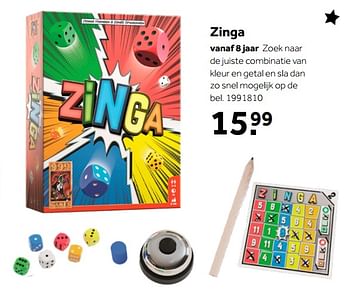 Aanbiedingen Zinga - 999games - Geldig van 01/10/2022 tot 05/12/2022 bij Intertoys