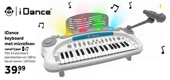 Aanbiedingen Idance keyboard met microfoon - I Dance - Geldig van 01/10/2022 tot 05/12/2022 bij Intertoys