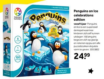 Aanbiedingen Penguins on ice celebrations edition - Smart Games - Geldig van 01/10/2022 tot 05/12/2022 bij Intertoys