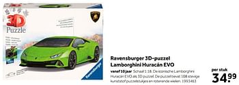 Aanbiedingen Ravensburger 3d-puzzel lamborghini huracán evo - Ravensburger - Geldig van 01/10/2022 tot 05/12/2022 bij Intertoys