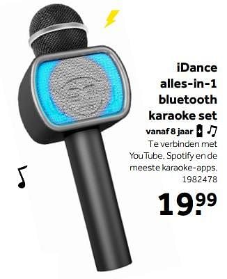 Aanbiedingen Idance alles-in-1 bluetooth karaoke set - I Dance - Geldig van 01/10/2022 tot 05/12/2022 bij Intertoys