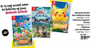 Aanbiedingen Nintendo switch new pokémon snap - Nintendo - Geldig van 01/10/2022 tot 05/12/2022 bij Intertoys