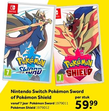 Aanbiedingen Nintendo switch pokémon sword of pokémon shield - Nintendo - Geldig van 01/10/2022 tot 05/12/2022 bij Intertoys
