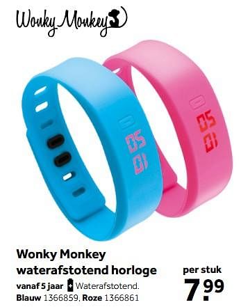 Aanbiedingen Wonky monkey waterafstotend horloge - Wonky Monkey - Geldig van 01/10/2022 tot 05/12/2022 bij Intertoys