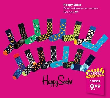 Aanbiedingen Happy socks - Happy Socks - Geldig van 24/10/2022 tot 06/11/2022 bij Big Bazar
