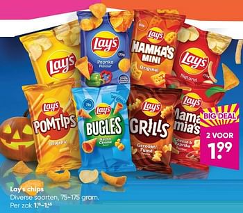 Aanbiedingen Lay`s chips - Lay's - Geldig van 24/10/2022 tot 06/11/2022 bij Big Bazar