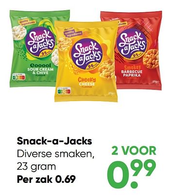 Aanbiedingen Snack-a-jacks - Snack a Jacks - Geldig van 24/10/2022 tot 06/11/2022 bij Big Bazar