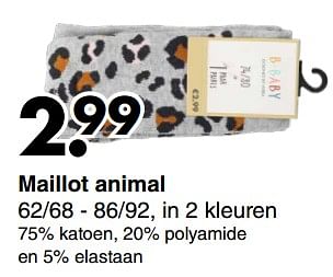 Aanbiedingen Maillot animal - Huismerk - Wibra - Geldig van 24/10/2022 tot 06/11/2022 bij Wibra