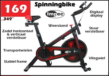 Aanbiedingen Impec spinningbike - Impec - Geldig van 13/10/2022 tot 06/11/2022 bij Itek