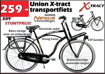 Aanbiedingen Union x-tract transportfiets - X-tract - Geldig van 13/10/2022 tot 06/11/2022 bij Itek
