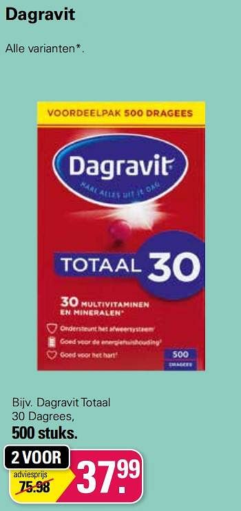 Aanbiedingen Dagravit totaal 30 dagrees - Dagravit - Geldig van 19/10/2022 tot 06/11/2022 bij De Online Drogist