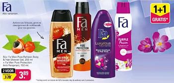 Aanbiedingen Fa men pure refresh body + hair shower gel + fa men pure protection anti-perspirent - Fa - Geldig van 19/10/2022 tot 06/11/2022 bij De Online Drogist