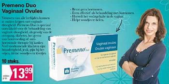 Aanbiedingen Premeno duo vaginaal ovules - Premeno - Geldig van 19/10/2022 tot 06/11/2022 bij De Online Drogist