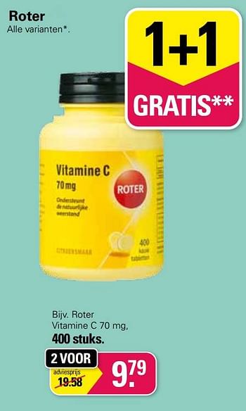 Aanbiedingen Roter vitamine c - Roter - Geldig van 19/10/2022 tot 06/11/2022 bij De Online Drogist