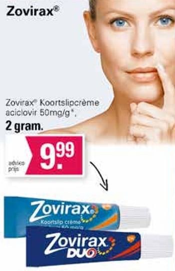 Aanbiedingen Zovirax koortslipcrème aciclovir - Zovirax - Geldig van 19/10/2022 tot 06/11/2022 bij De Online Drogist