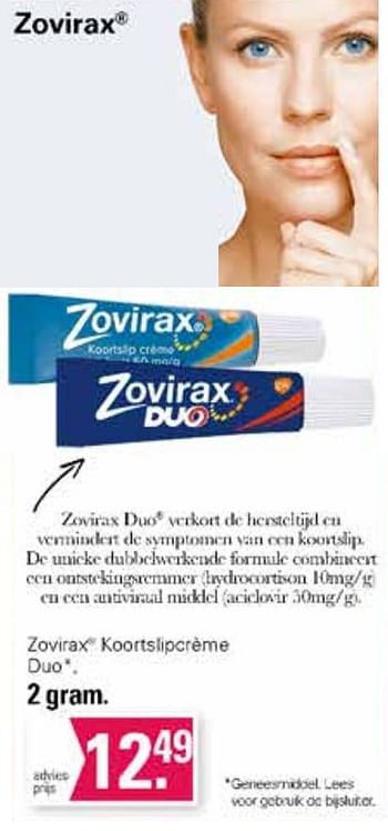 Aanbiedingen Zovirax koortstipcrème duo - Zovirax - Geldig van 19/10/2022 tot 06/11/2022 bij De Online Drogist