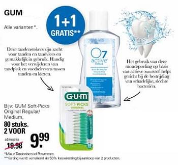 Aanbiedingen Gum soft-picks original regular- medium - GUM - Geldig van 19/10/2022 tot 06/11/2022 bij De Online Drogist