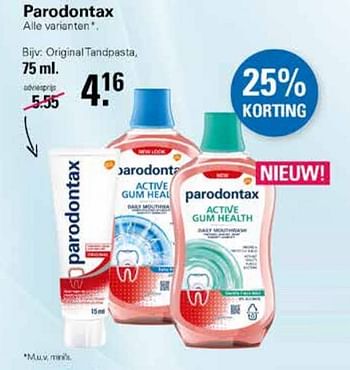 Aanbiedingen Original tandpasta - Paradontax - Geldig van 19/10/2022 tot 06/11/2022 bij De Online Drogist
