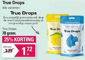 Aanbiedingen True drops - True Gum - Geldig van 19/10/2022 tot 06/11/2022 bij De Online Drogist