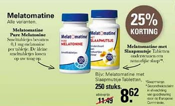 Aanbiedingen Melatomatine met siaapmutsje tabletten - Melatomatine - Geldig van 19/10/2022 tot 06/11/2022 bij De Online Drogist