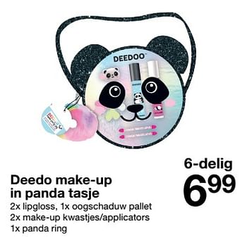 Aanbiedingen Deedo make-up in panda tasje - Huismerk - Zeeman  - Geldig van 29/10/2022 tot 04/11/2022 bij Zeeman