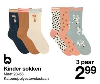 Aanbiedingen Kinder sokken - Huismerk - Zeeman  - Geldig van 29/10/2022 tot 04/11/2022 bij Zeeman