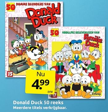 Aanbiedingen Donald duck 50 reeks - Huismerk - Boekenvoordeel - Geldig van 29/10/2022 tot 06/11/2022 bij Boekenvoordeel