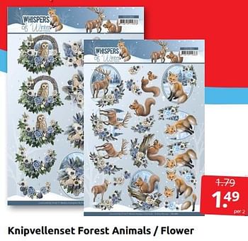 Aanbiedingen Knipvellenset forest animals - flower - Huismerk - Boekenvoordeel - Geldig van 29/10/2022 tot 06/11/2022 bij Boekenvoordeel