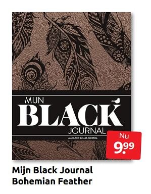 Aanbiedingen Mijn black journal bohemian feather - Huismerk - Boekenvoordeel - Geldig van 29/10/2022 tot 06/11/2022 bij Boekenvoordeel