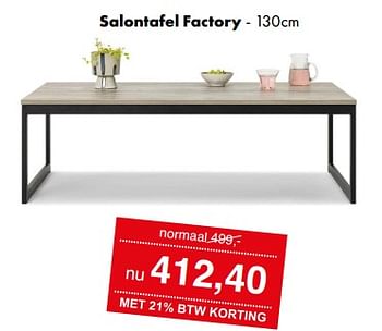 Aanbiedingen Salontafel factory - Huismerk - Woon Square - Geldig van 30/10/2022 tot 05/11/2022 bij Woon Square