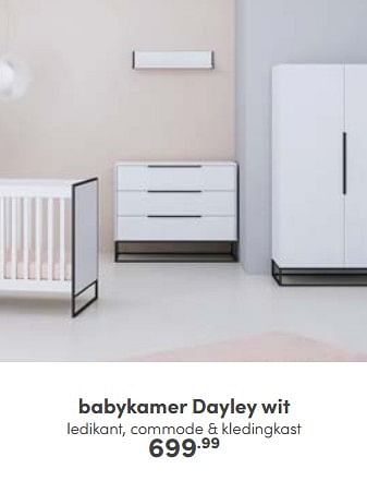 Aanbiedingen Babykamer dayley wit - Huismerk - Baby &amp; Tiener Megastore - Geldig van 30/10/2022 tot 05/11/2022 bij Baby & Tiener Megastore