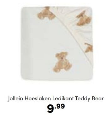 Aanbiedingen Jollein hoeslaken ledikant teddy bear - Jollein - Geldig van 30/10/2022 tot 05/11/2022 bij Baby & Tiener Megastore