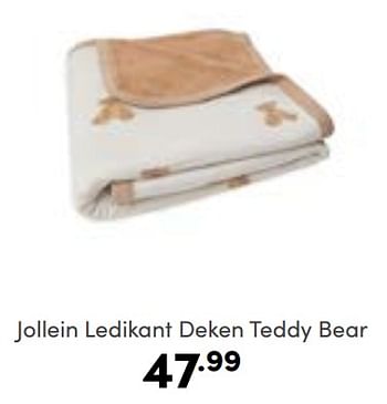 Aanbiedingen Jollein ledikant deken teddy bear - Jollein - Geldig van 30/10/2022 tot 05/11/2022 bij Baby & Tiener Megastore